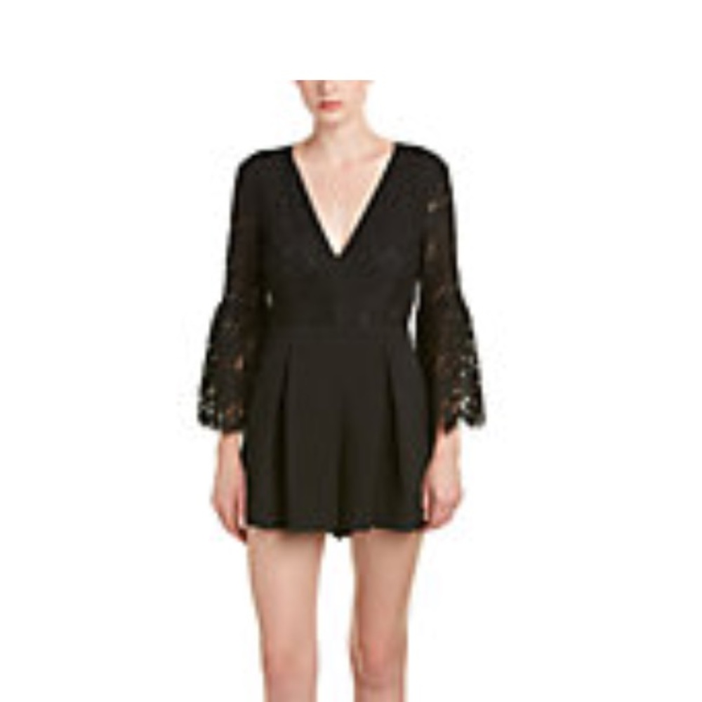 Mustard seed lace bell sleeves romper
