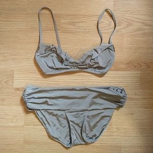 J. Crew Grey Jersey Lomelina Bikini Set