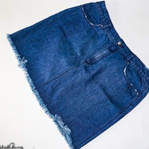 Dark denim mini skirt
