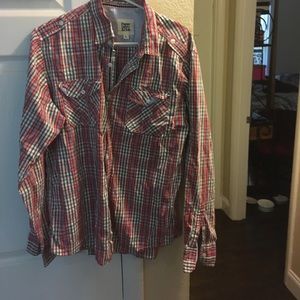 Paper denim and cloth plaid shirt large