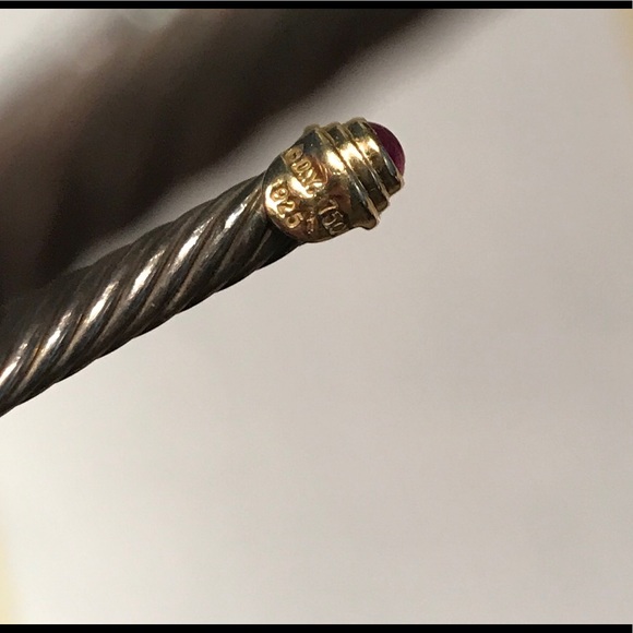 DAVID YURMAN D.Y. 750 925 with Red/Ruby Stone - Picture 1 of 4