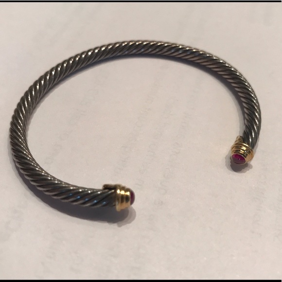 DAVID YURMAN D.Y. 750 925 with Red/Ruby Stone - Picture 2 of 4