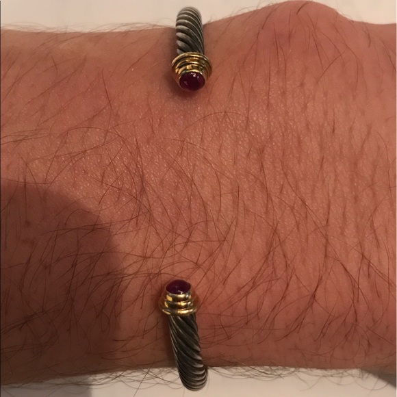 DAVID YURMAN D.Y. 750 925 with Red/Ruby Stone - Picture 3 of 4