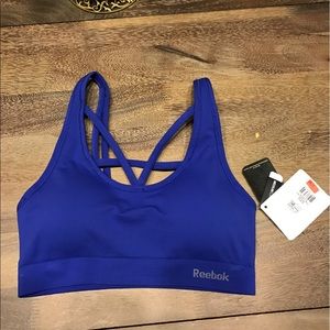 NWT Reebok Blue Sports Bra Medium Support