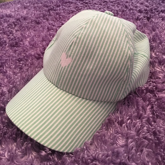 Love Your Melon Accessories - Green seersucker baseball cap