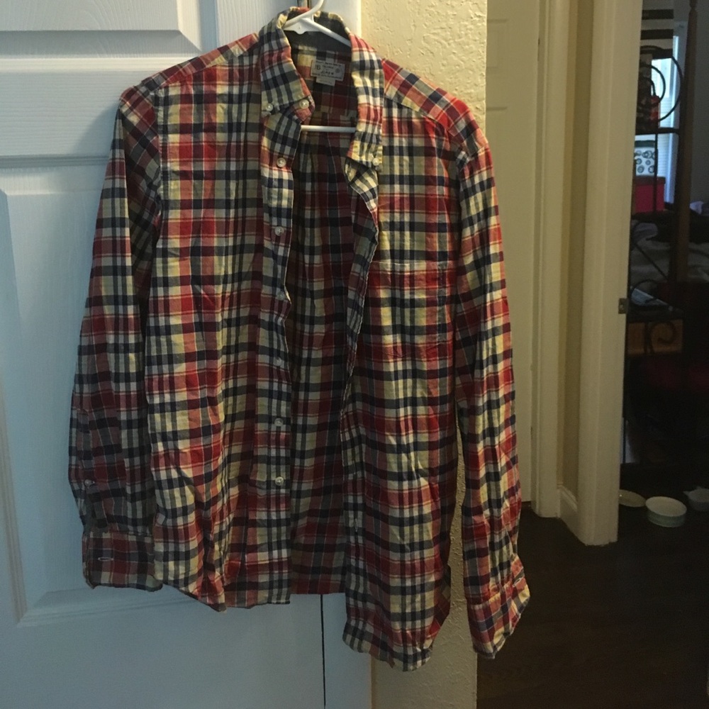 Plaid j crew button down