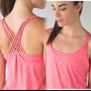 Lululemon Sunset Salutation tank, coral, sz 6, EUC