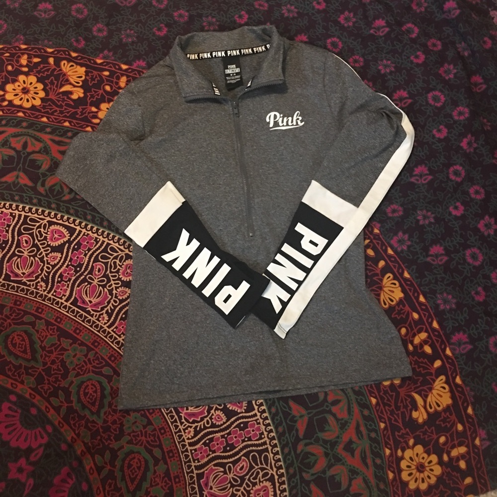 Pink ultimate half zip track jacket