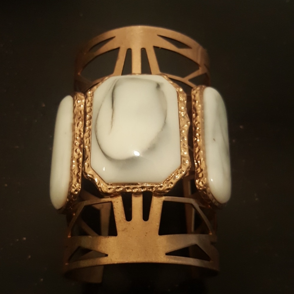 Adjustable bronze metal bangle