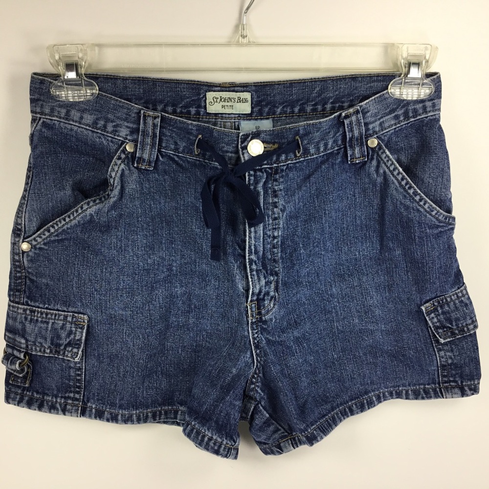 St. John's Bay 8 Petite Jeans Shorts Tie Front