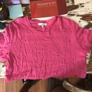 pink holey iro short sleeve shirt