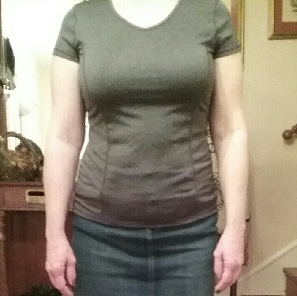 DanskinNow Charcoal Gray  Semi Fitted Shirt