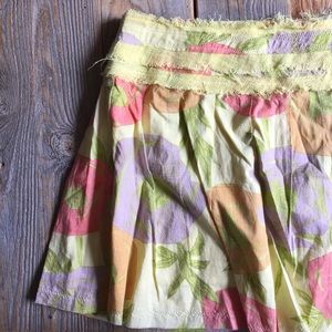 Pale yellow raw edge lux mini skirt anthropologie