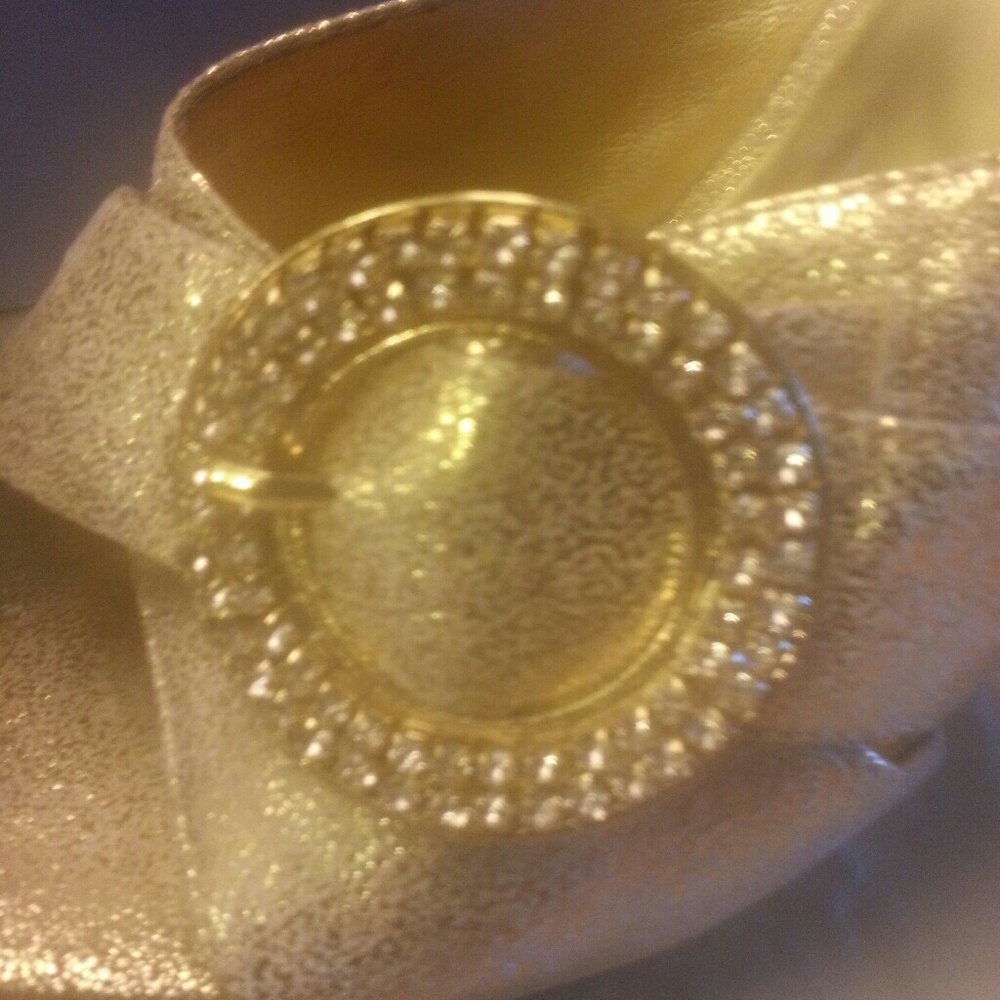 Sexy Gold Slip-on Mules