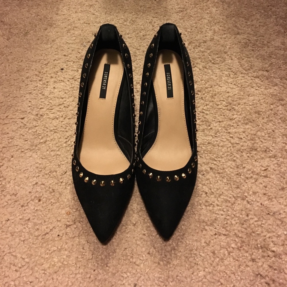 Forever 21 gold spike heels