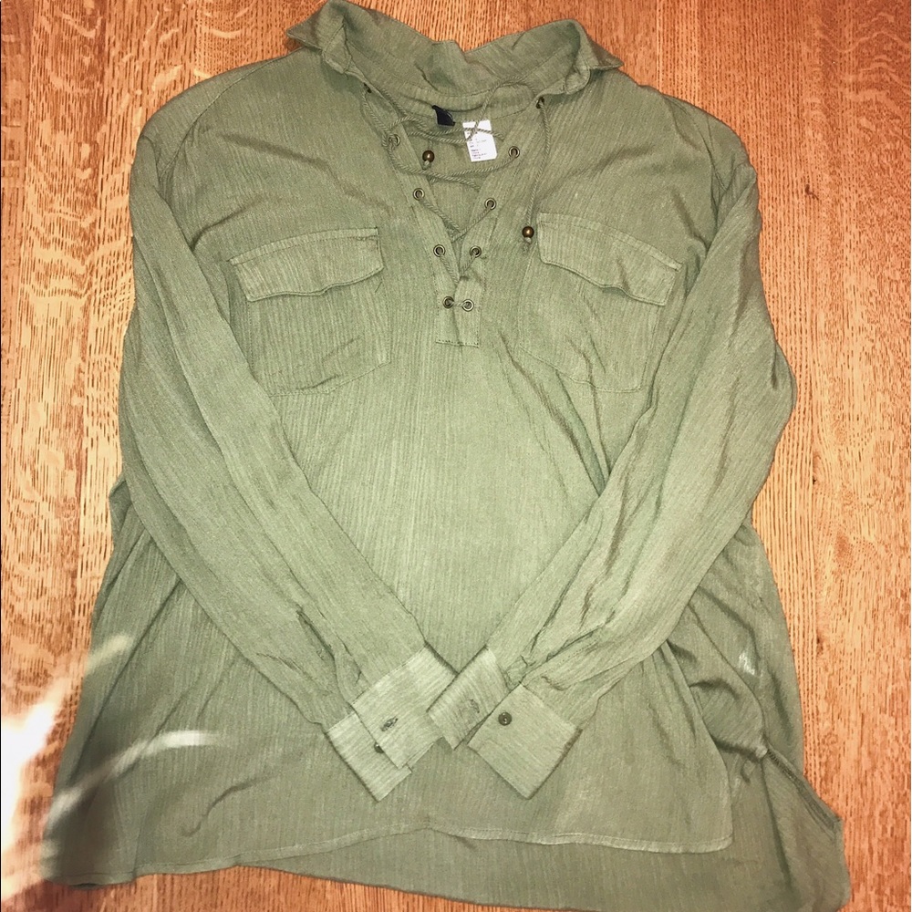 army green blouse!