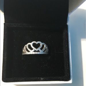Hearts Tiara, Clear CZ Ring