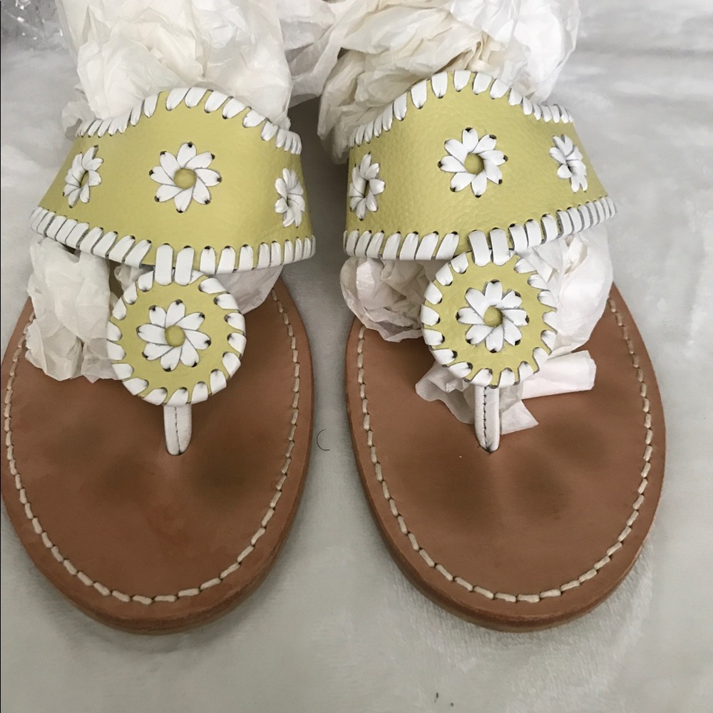 Jack Rogers yellow and white sandal Size 10M