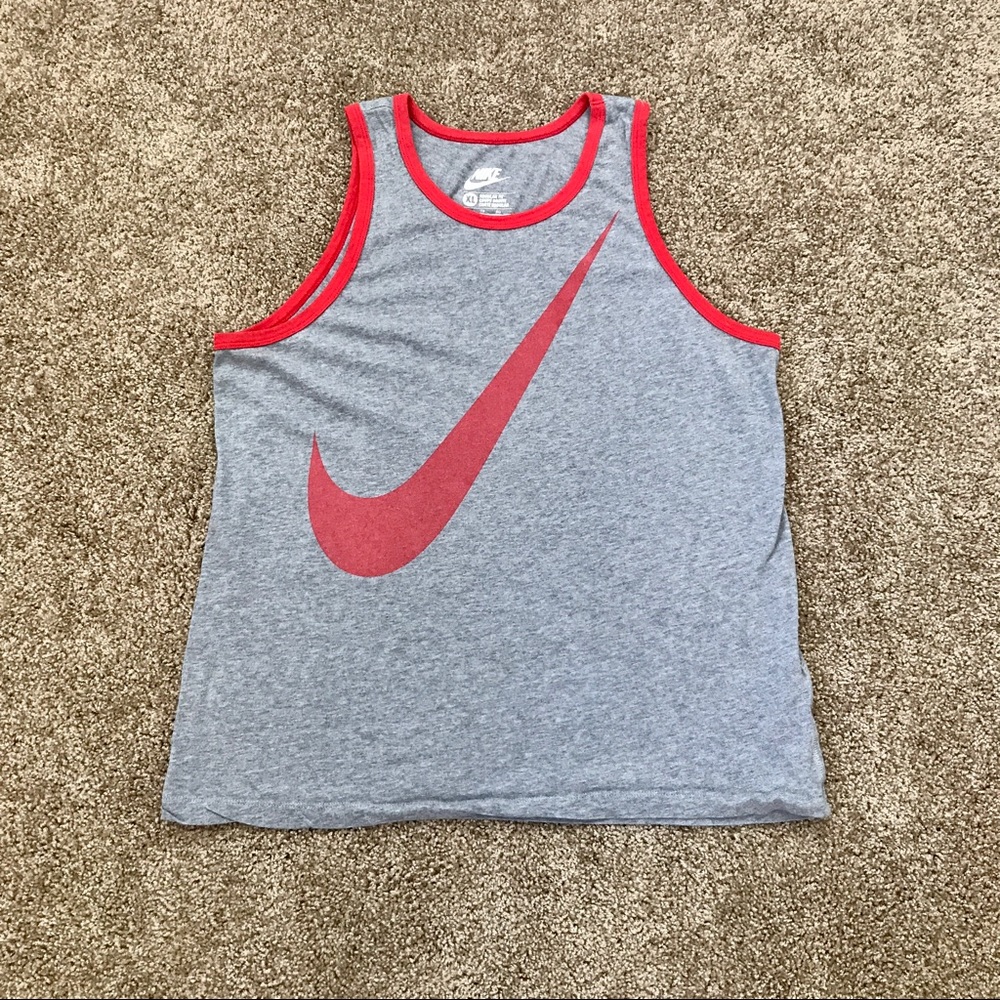 Men's Nike Red and Gray Tank Top