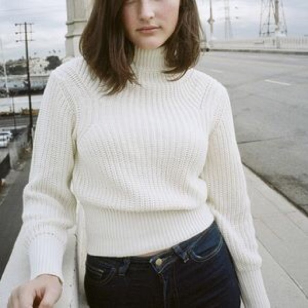 American Apparel Crop Too Sweater White Women's M