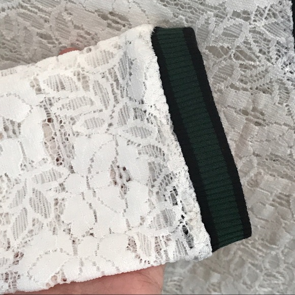 Free People White Lace V-Neck Tee Top! S/M NWT - Picture 5 of 5