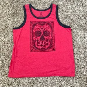 Men's Red Skull Tank Top
