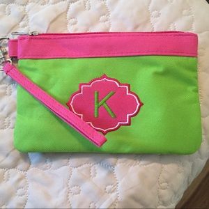 Monogrammed wristlet
