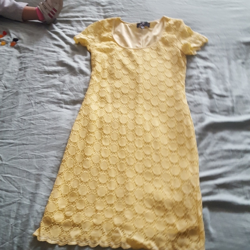 Yellow lace dress
