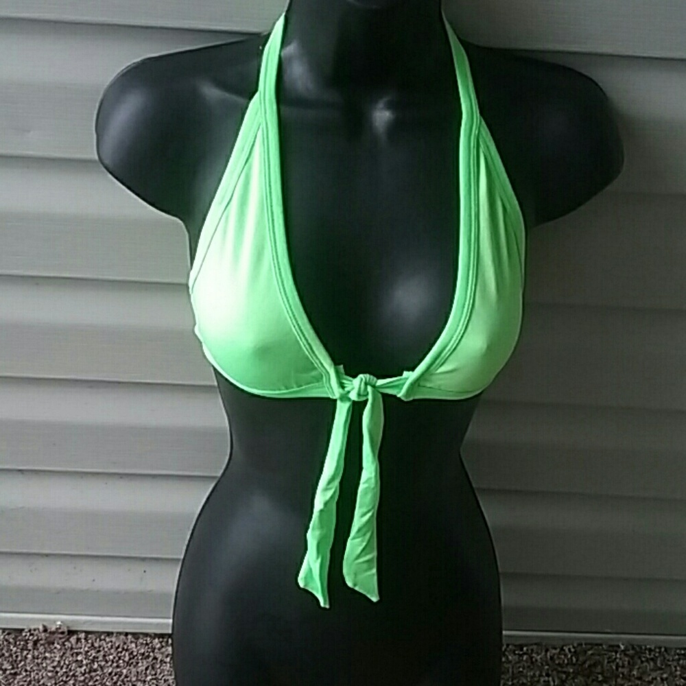 Neon Green Glow Tie Front Crop Top