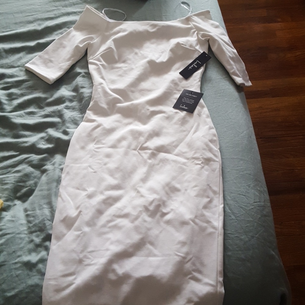 White midi dress