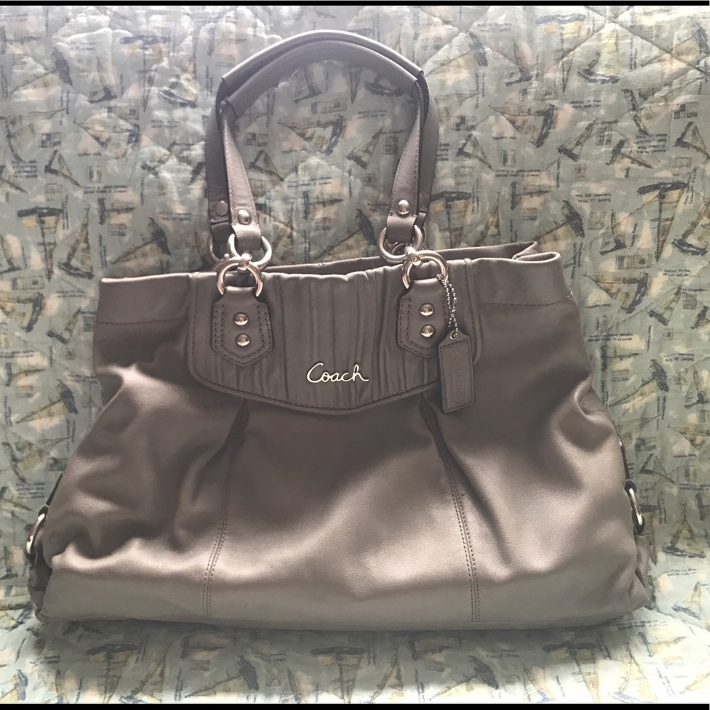 Gray authentic Coach purse