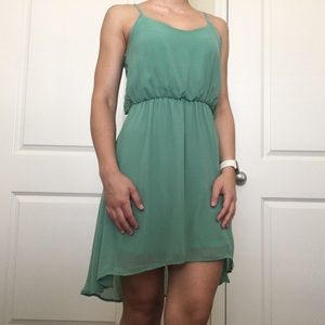 Nordstrom high-low green dress