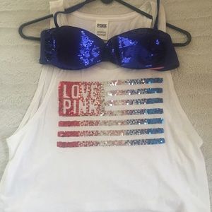 DUO: 4th of July Set 🇺🇸 From PINK (Tank Top+Bra)