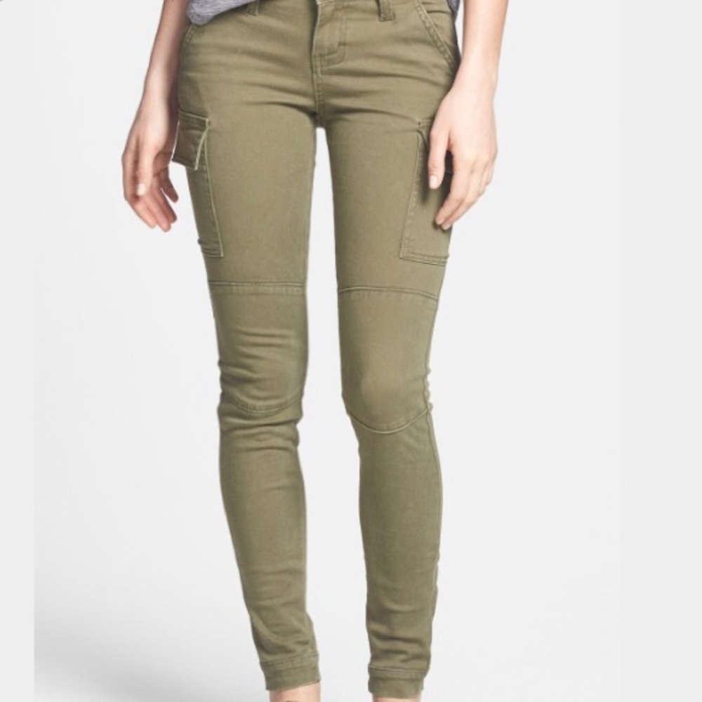 Army Green Skinny Cargos
