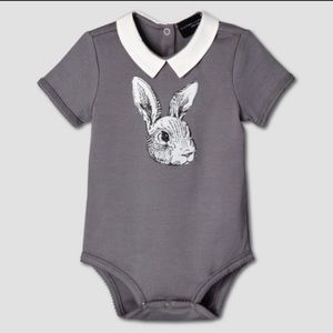 VICTORIA BECKHAM GRAY Bunny Rabbit Baby Onesie