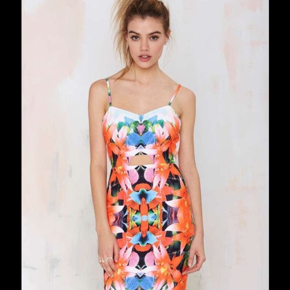 Nasty gal Tiger Mist Tropicana Cutout Dress