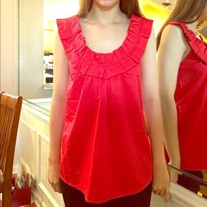 Red Ruffle Cotton Top