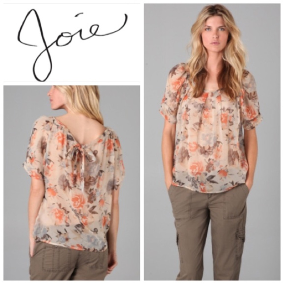 Joie Eleanor Shadow Floral Blouse Size Large