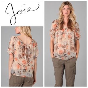 Joie Eleanor Shadow Floral Blouse Size Large