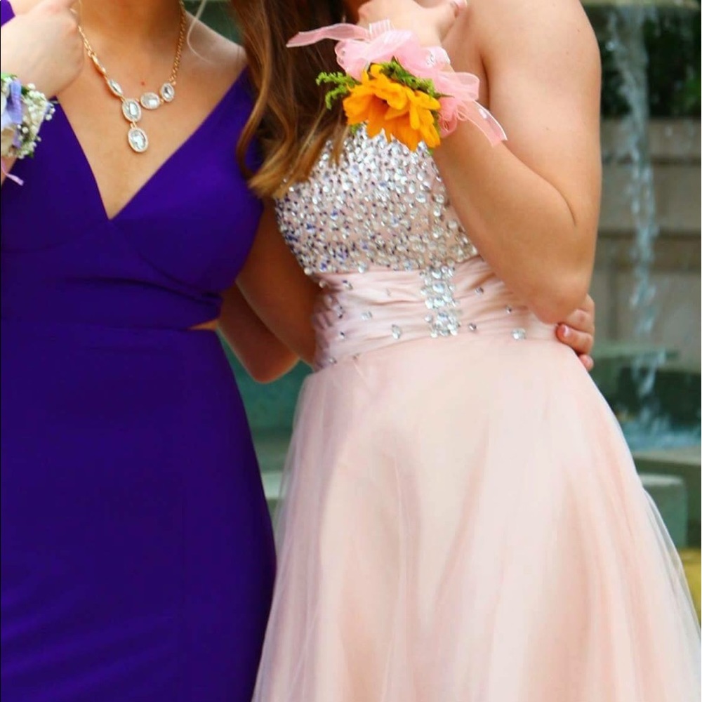 Long light pink prom dress!