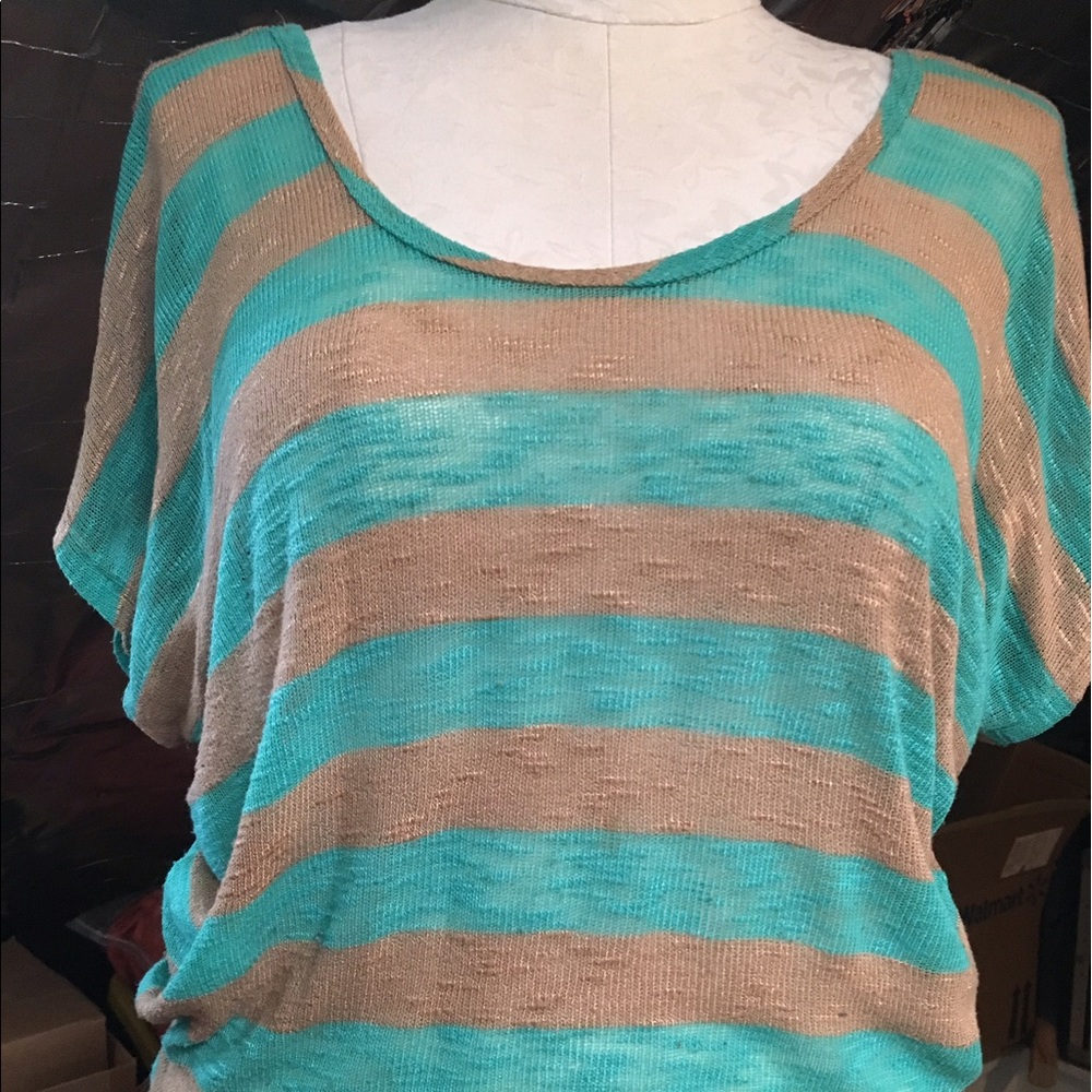 Edge Sheer Short Sleeved Blouse