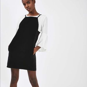Topshop Moto black velvet minidress