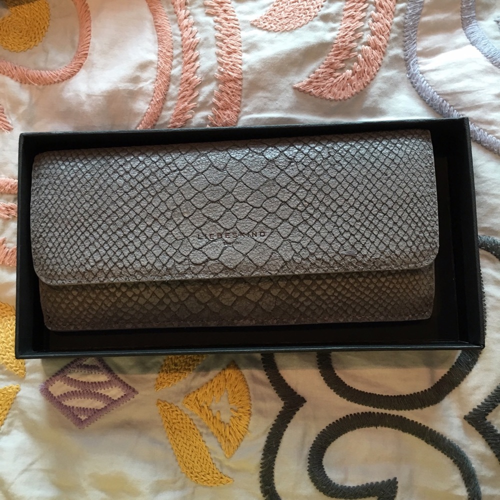 Liebeskind grey snakeskin wallet/clutch
