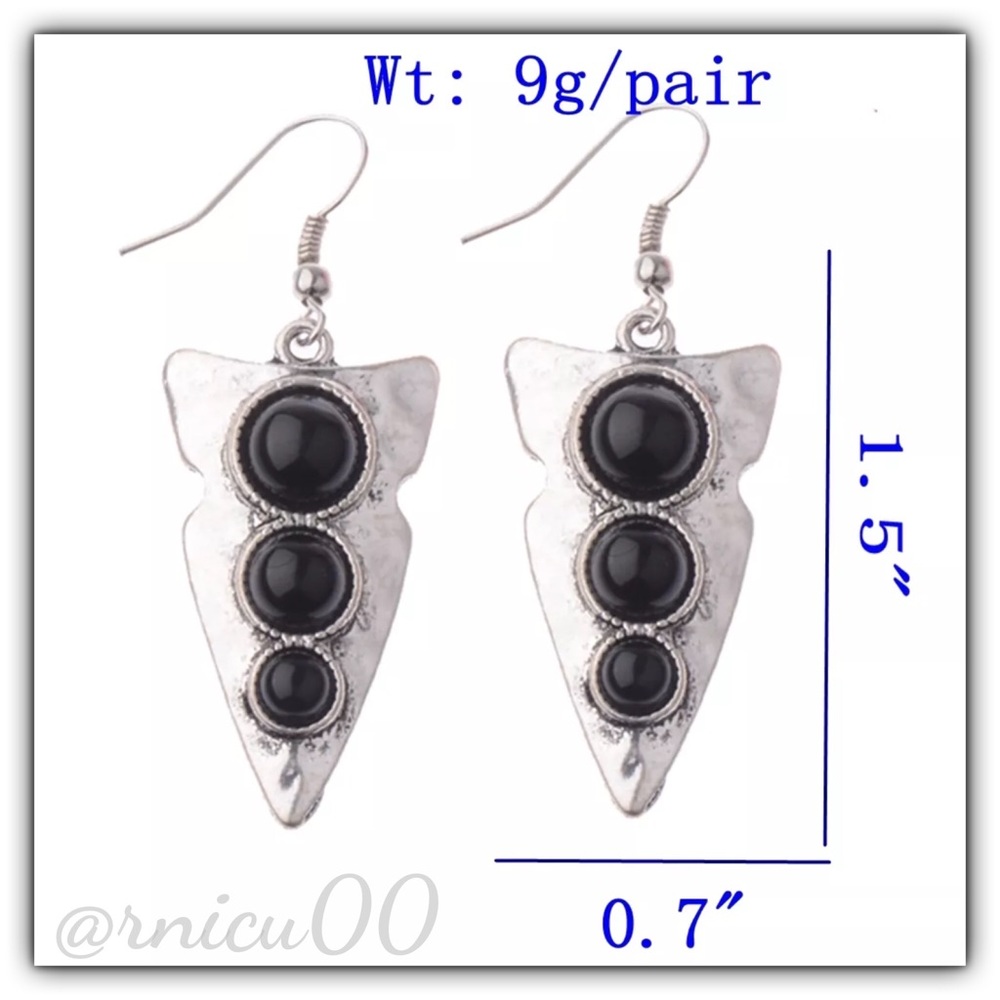 🖤Last 1!🖤Boho Arrow Vintage Silver Bead Earrings - Picture 4 of 5