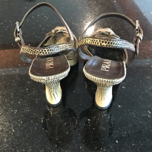 Vintage PRADA Snakeskin Strappy High Heels - Picture 2 of 5