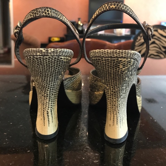 Vintage PRADA Snakeskin Strappy High Heels - Picture 4 of 5