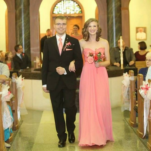 Mori Lee by Madeline Gardner Beaded Lace Dress - Picture 1 of 6