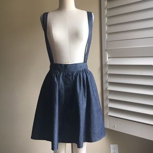 Overall mini flare skirt
