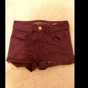 Maroon AEO shorts
