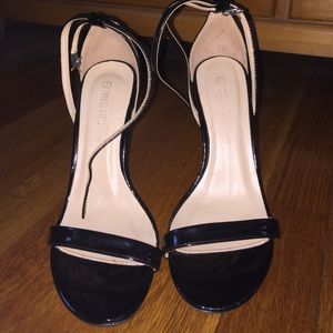 Open toed black heels